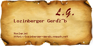 Lozinberger Geréb névjegykártya